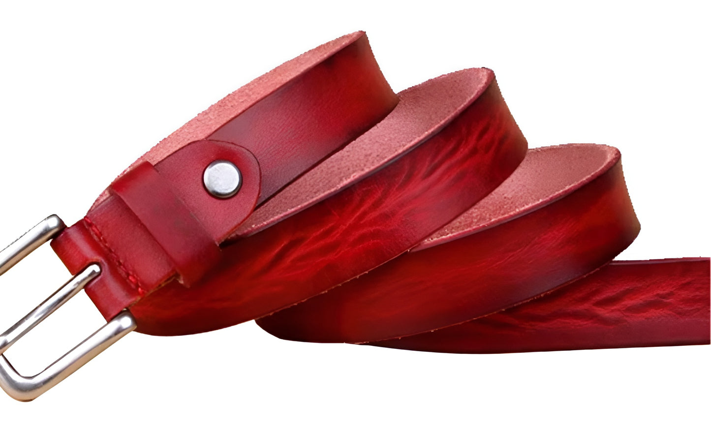 Ceinture Femme Cuir Rouge à Boucle Argentée – Verona
