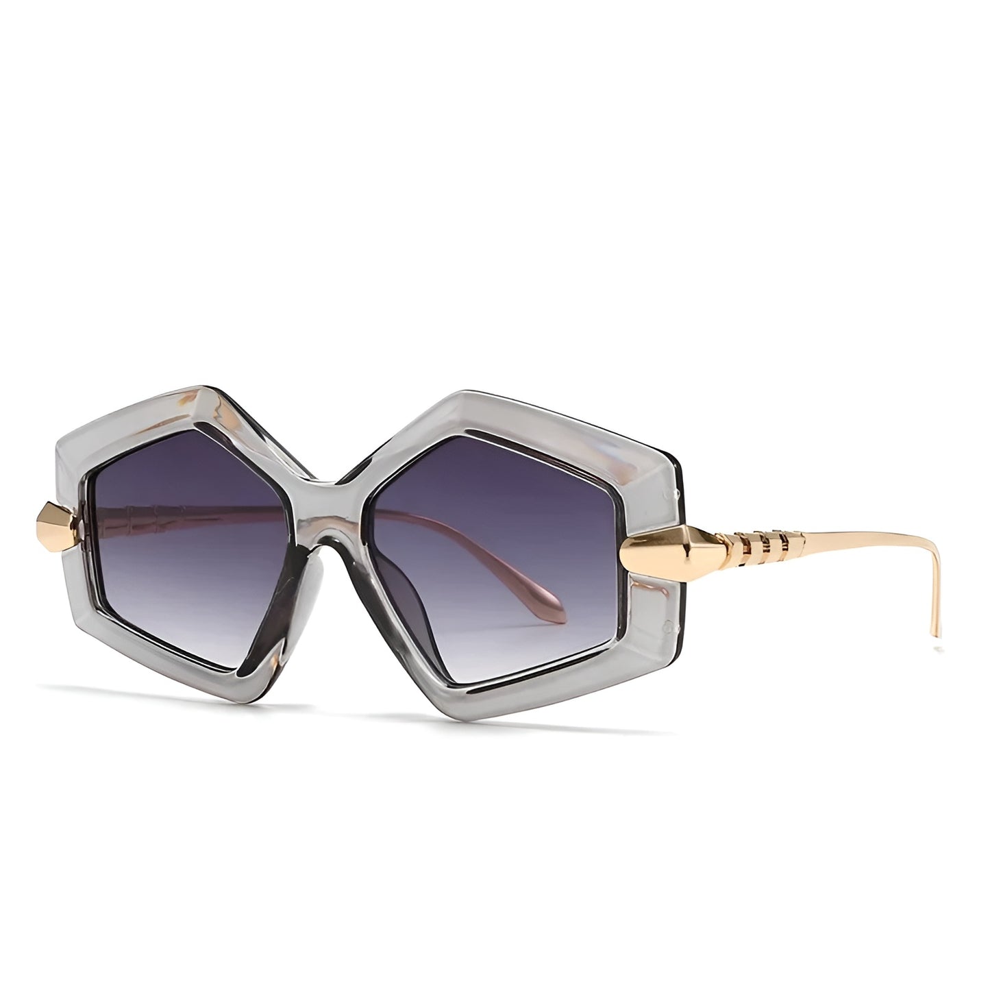 Lunettes de Soleil Femme Géométriques avec Branches Dorées – Orion