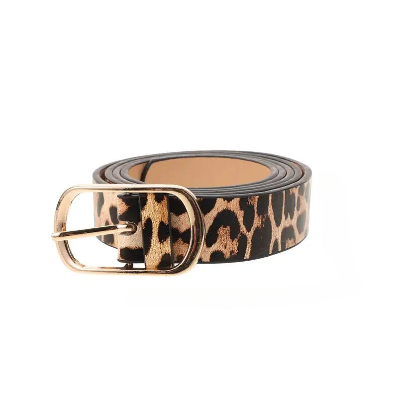 Ceinture Femme Cuir Léopard à Boucle Dorée – Savannah