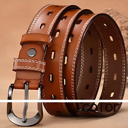 Ceinture Femme Cuir Marron à Couture Apparente – Denver
