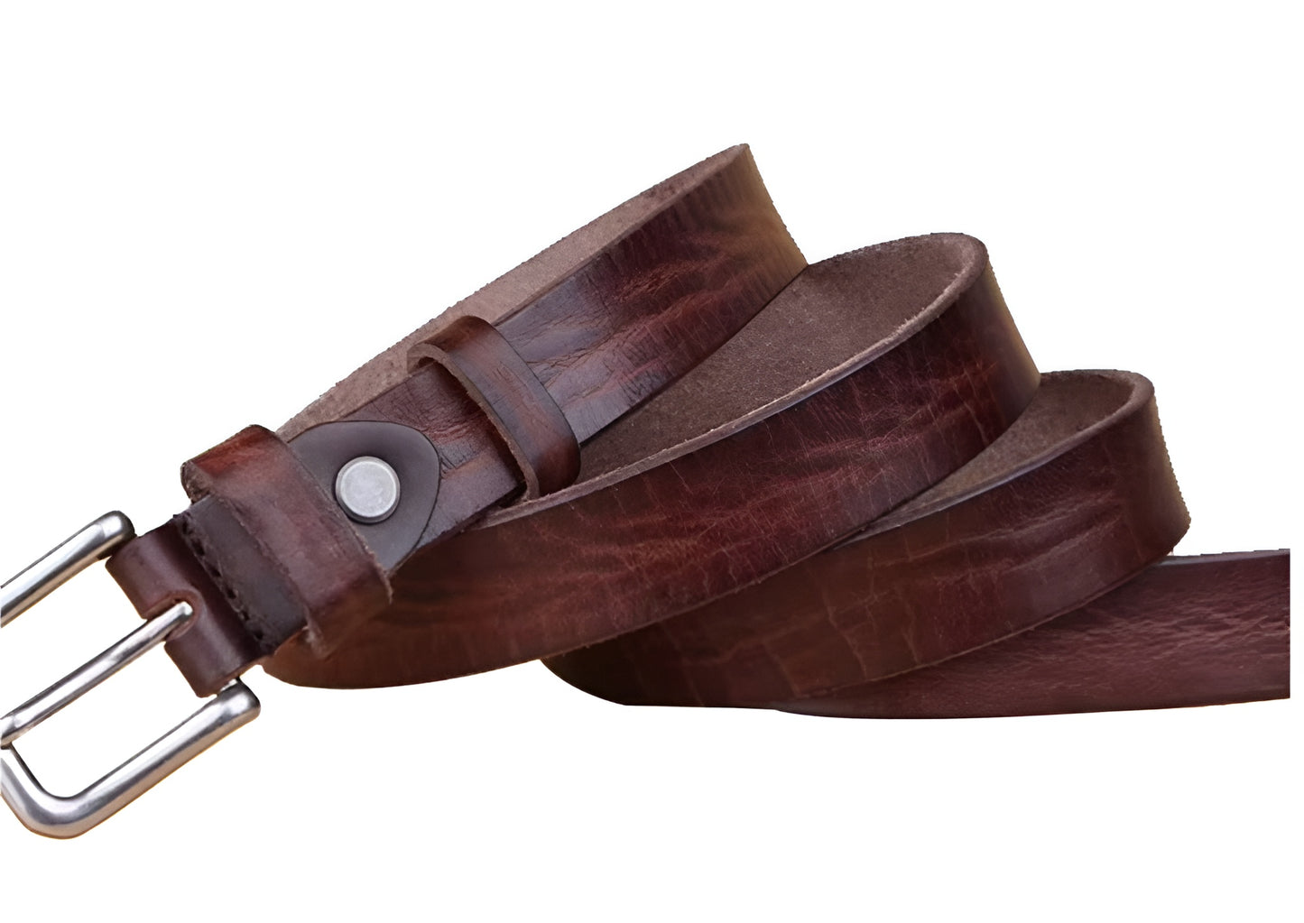 Ceinture Femme Cuir Marron Foncé à Boucle Argentée – Montana