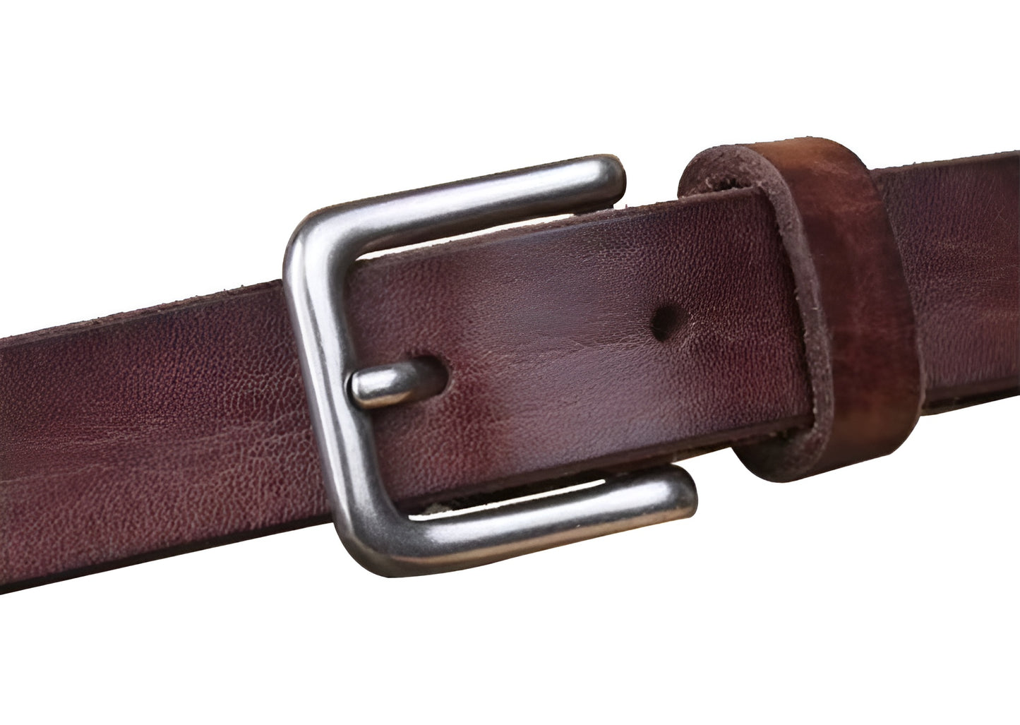 Ceinture Femme Cuir Marron Foncé à Boucle Argentée – Montana