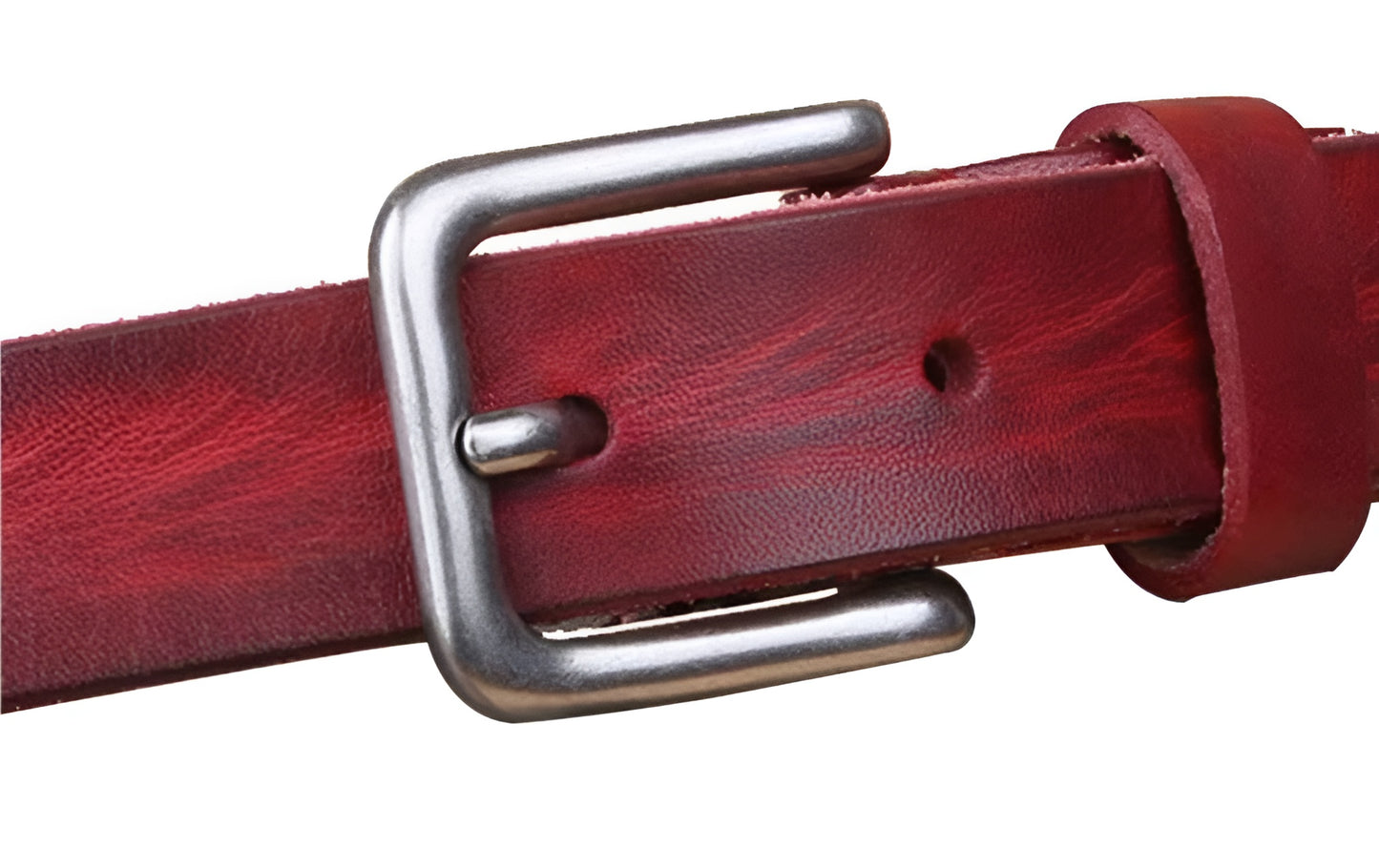 Ceinture Femme Cuir Rouge à Boucle Argentée – Verona