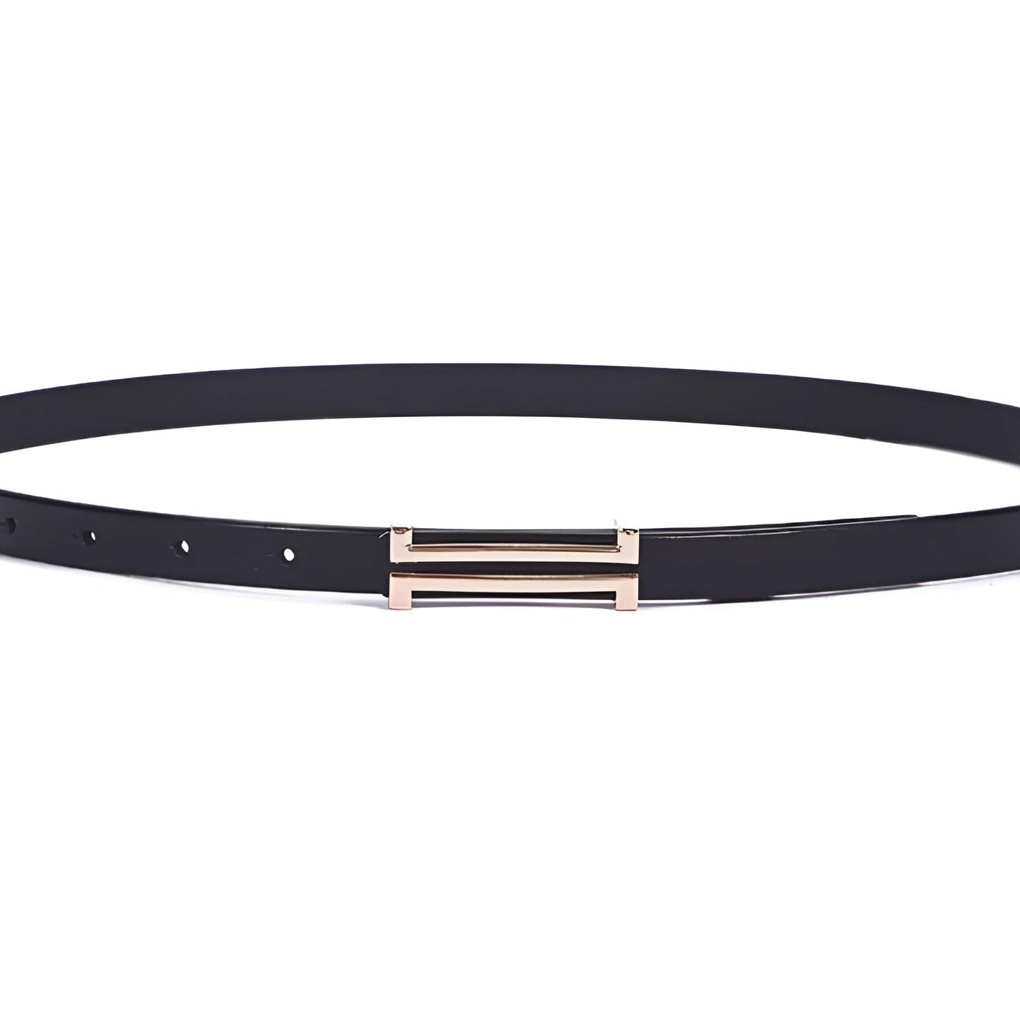 Ceinture Femme Cuir Noire à Boucle Rectangulaire Dorée – Stockholm