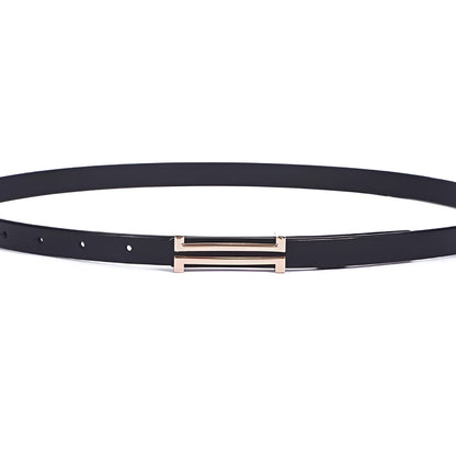 Ceinture Femme Cuir Noire à Boucle Rectangulaire Dorée – Stockholm