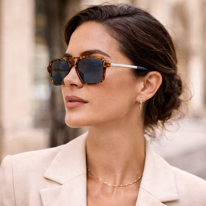 Lunettes de Soleil Femme Carrées avec Monture Écaille – Sena