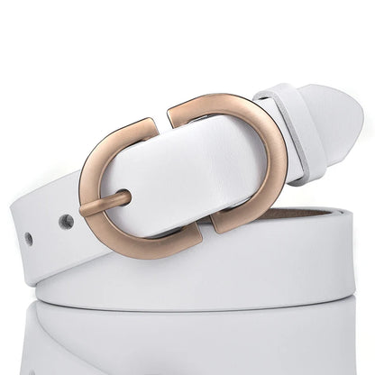 Ceinture Femme en Cuir Blanche à Boucle Dorée – Oslo