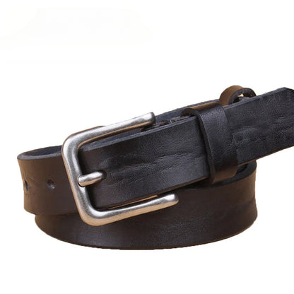 Ceinture Femme Cuir Noire à Boucle Argentée – Brooklyn