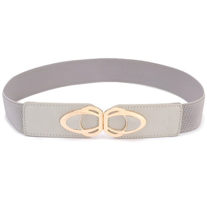 Ceinture Femme Élastique Grise à Boucle Dorée – Dublin