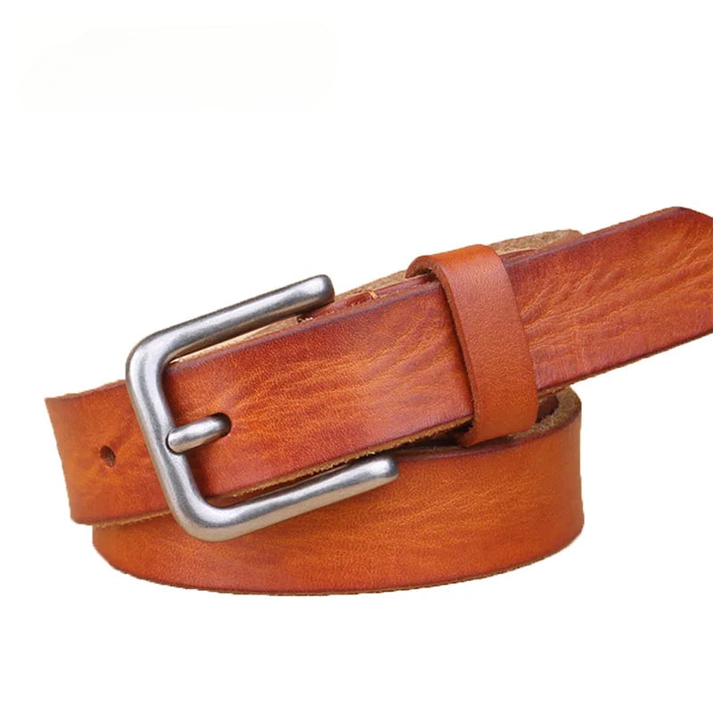 Ceinture Femme Cuir Marron Camel à Boucle Métallique – Arizona