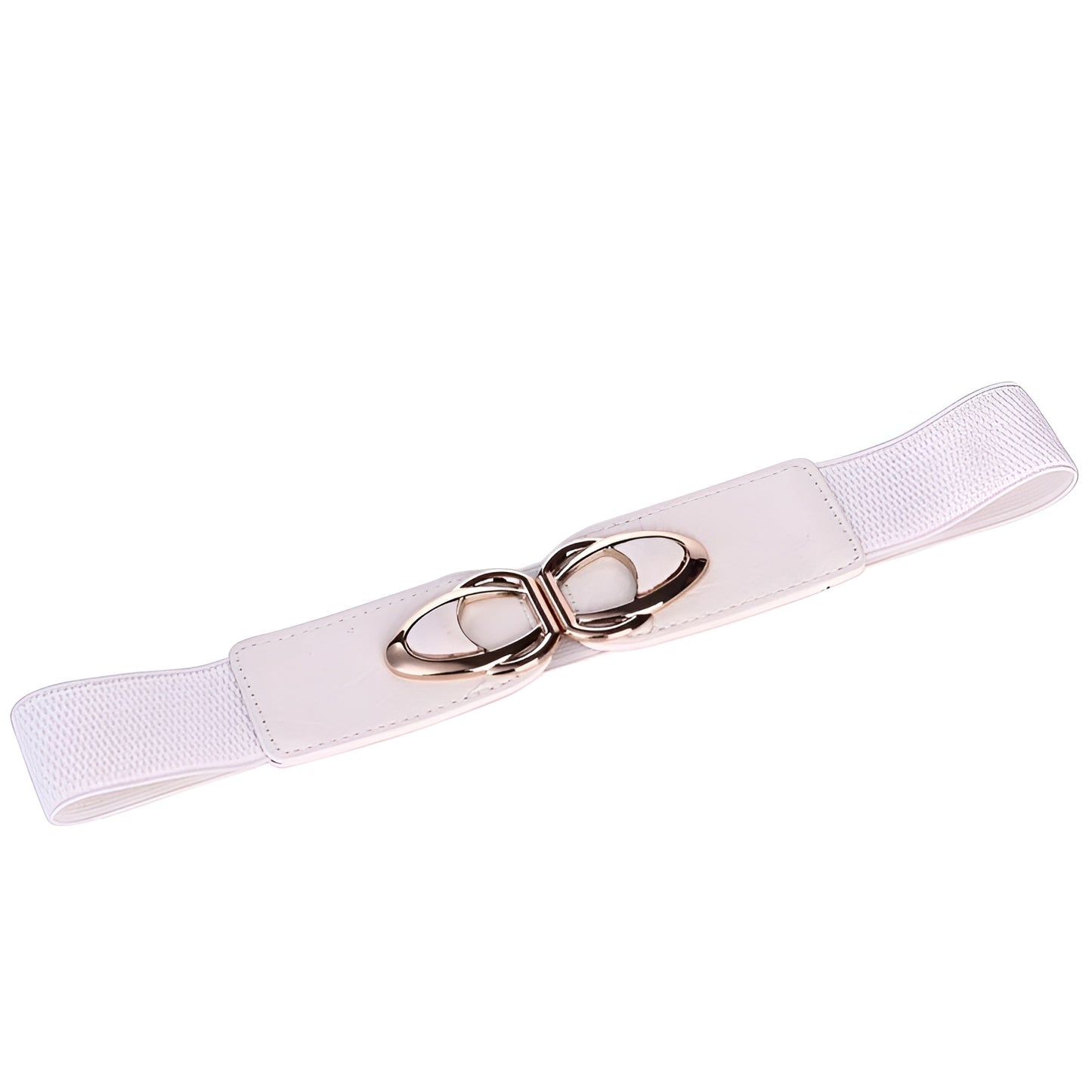 Ceinture Femme Élastique Blanche à Boucle Dorée – Seville