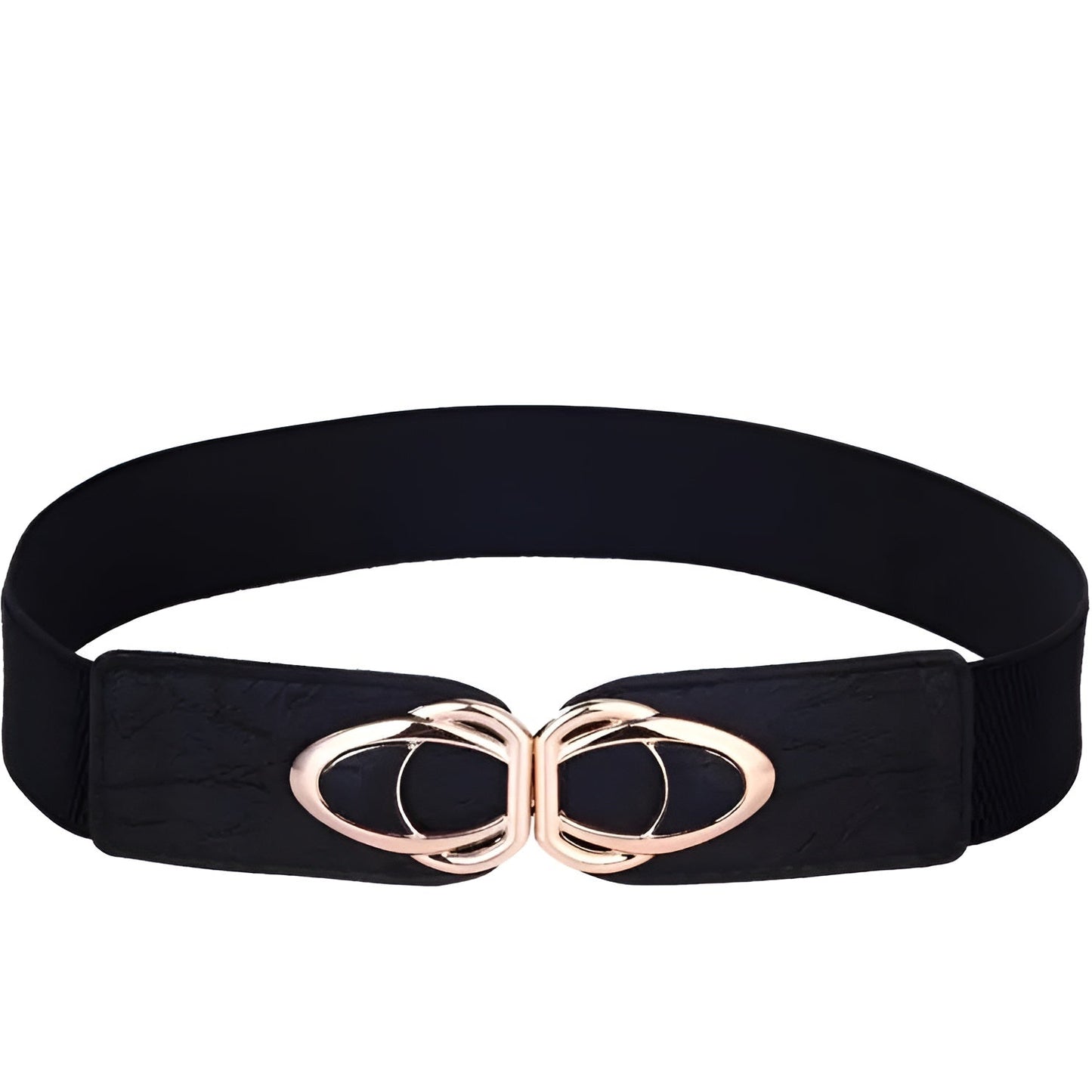 Ceinture Femme Élastique Noire à Boucle Dorée – Norway