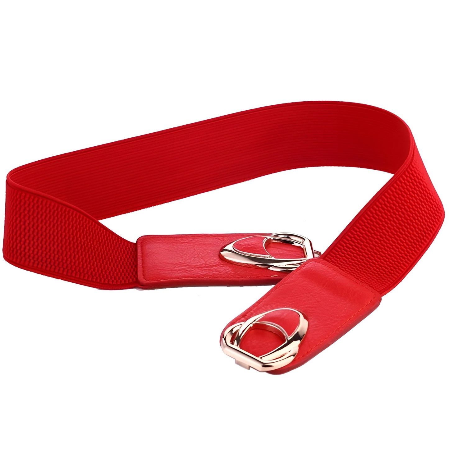 Ceinture Femme Élastique Rouge à Boucle Dorée – Palermo