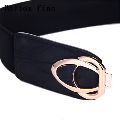 Ceinture Femme Élastique Noire à Boucle Dorée – Norway