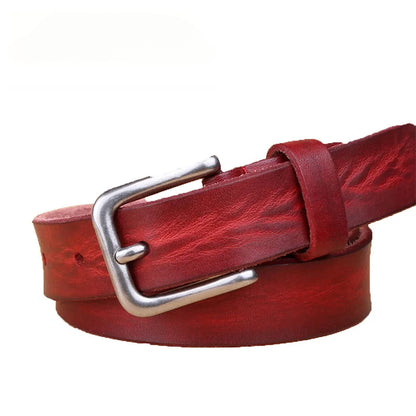 Ceinture Femme Cuir Rouge à Boucle Argentée – Verona