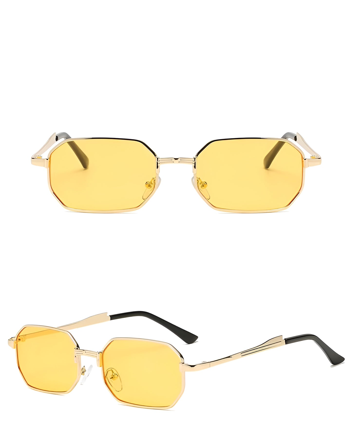 Lunettes de Soleil Femme Rectangulaires Métalliques – Selena