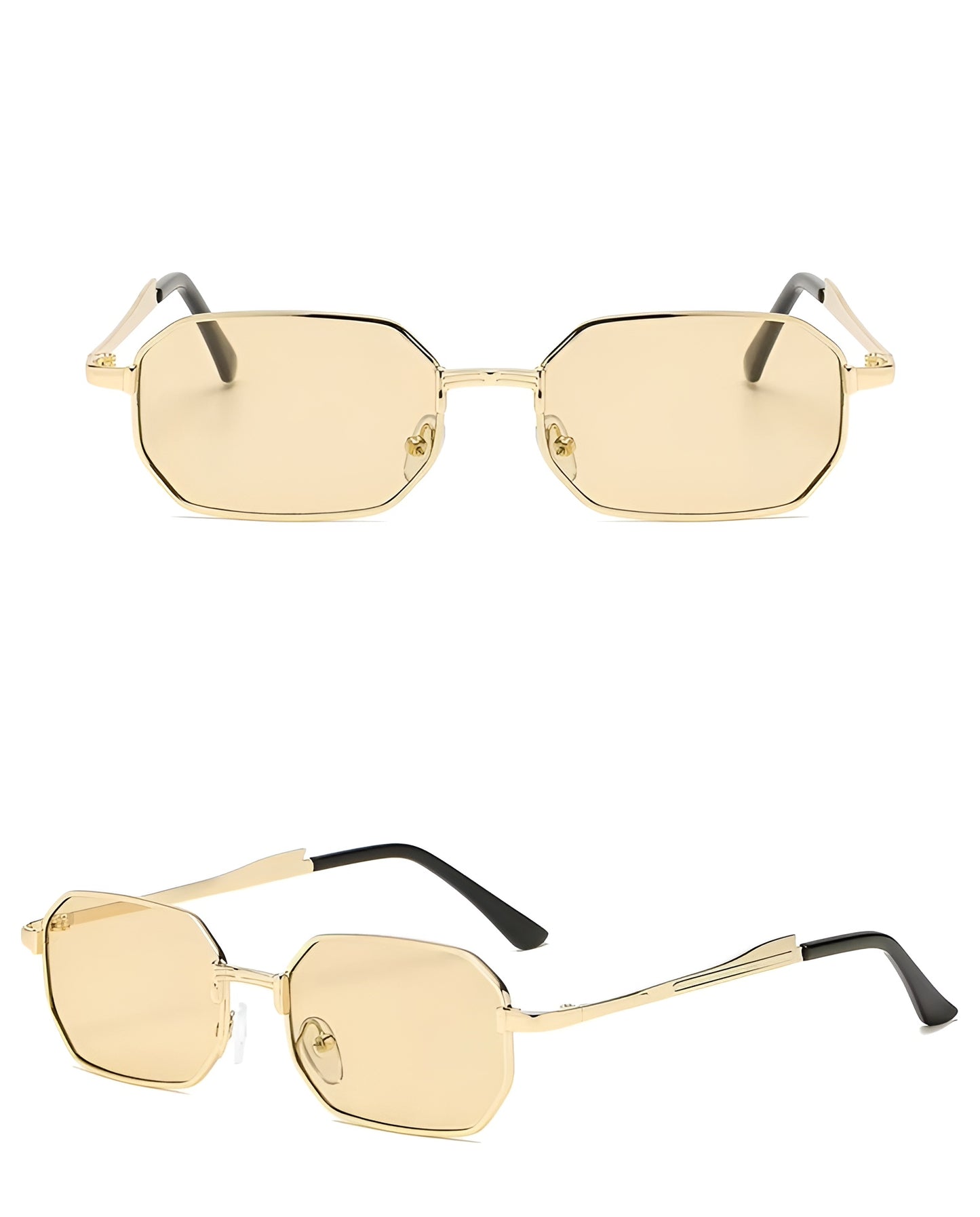 Lunettes de Soleil Femme Rectangulaires Métalliques – Selena