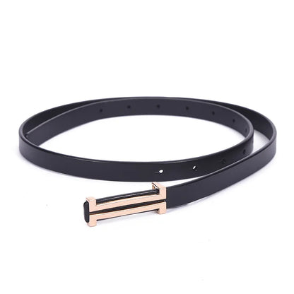 Ceinture Femme Cuir Noire à Boucle Rectangulaire Dorée – Stockholm