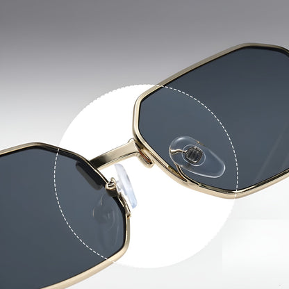 Lunettes de Soleil Femme Rectangulaires Métalliques – Selena