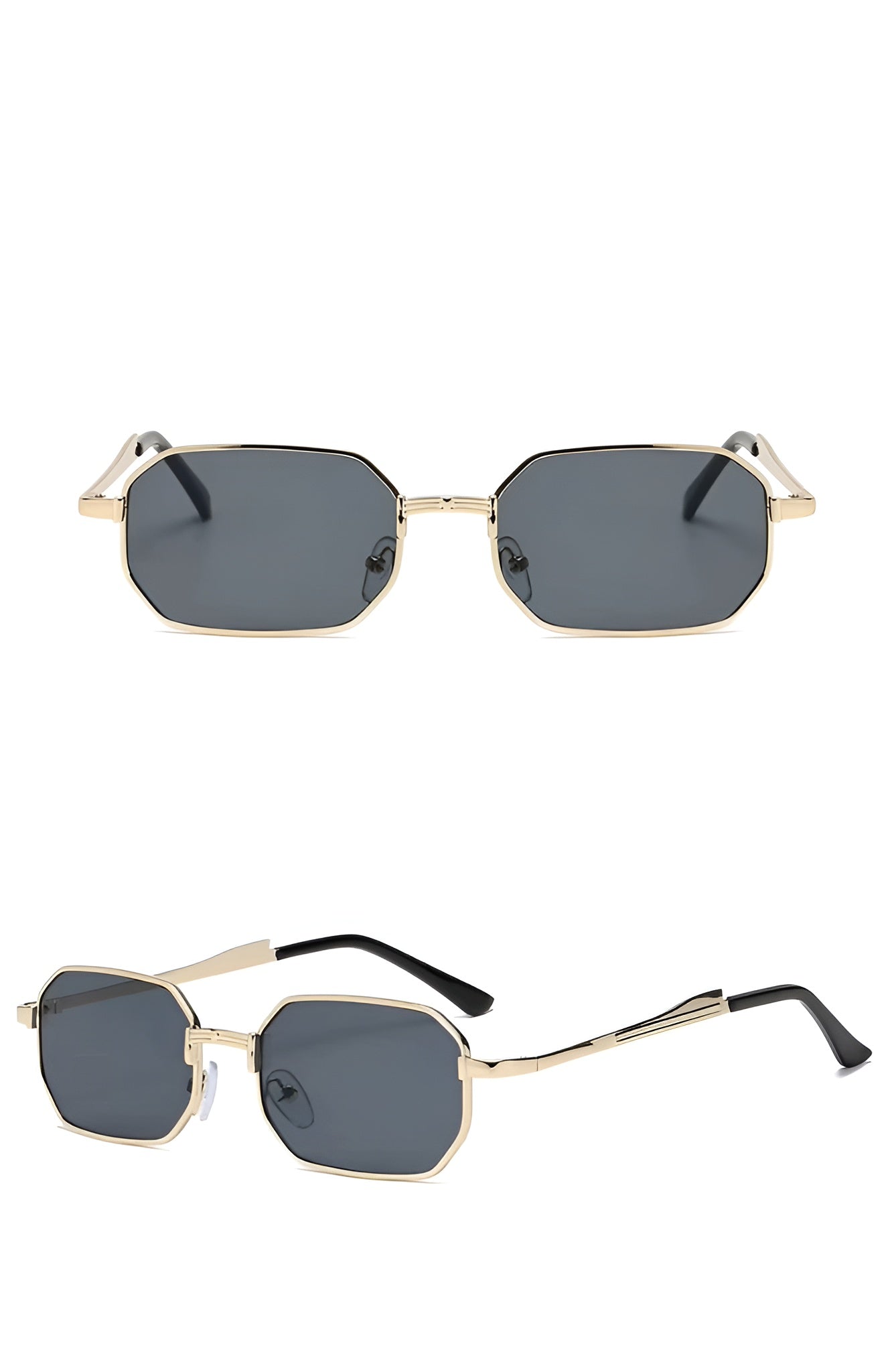 Lunettes de Soleil Femme Rectangulaires Métalliques – Selena