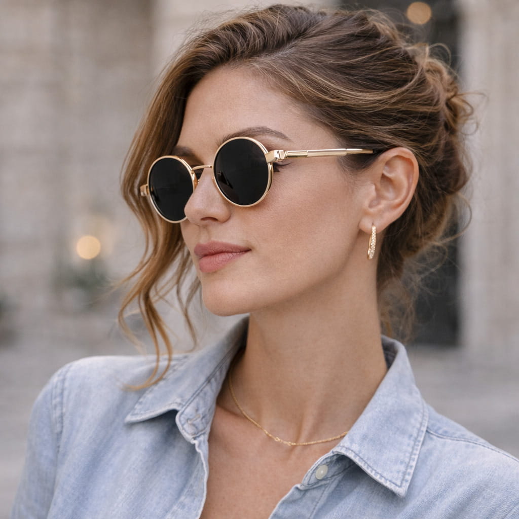Lunettes de Soleil Femme Rondes avec Verres Polarisés - Dione