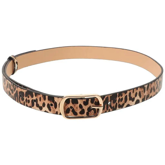 Ceinture Femme Cuir Léopard à Boucle Dorée – Savannah