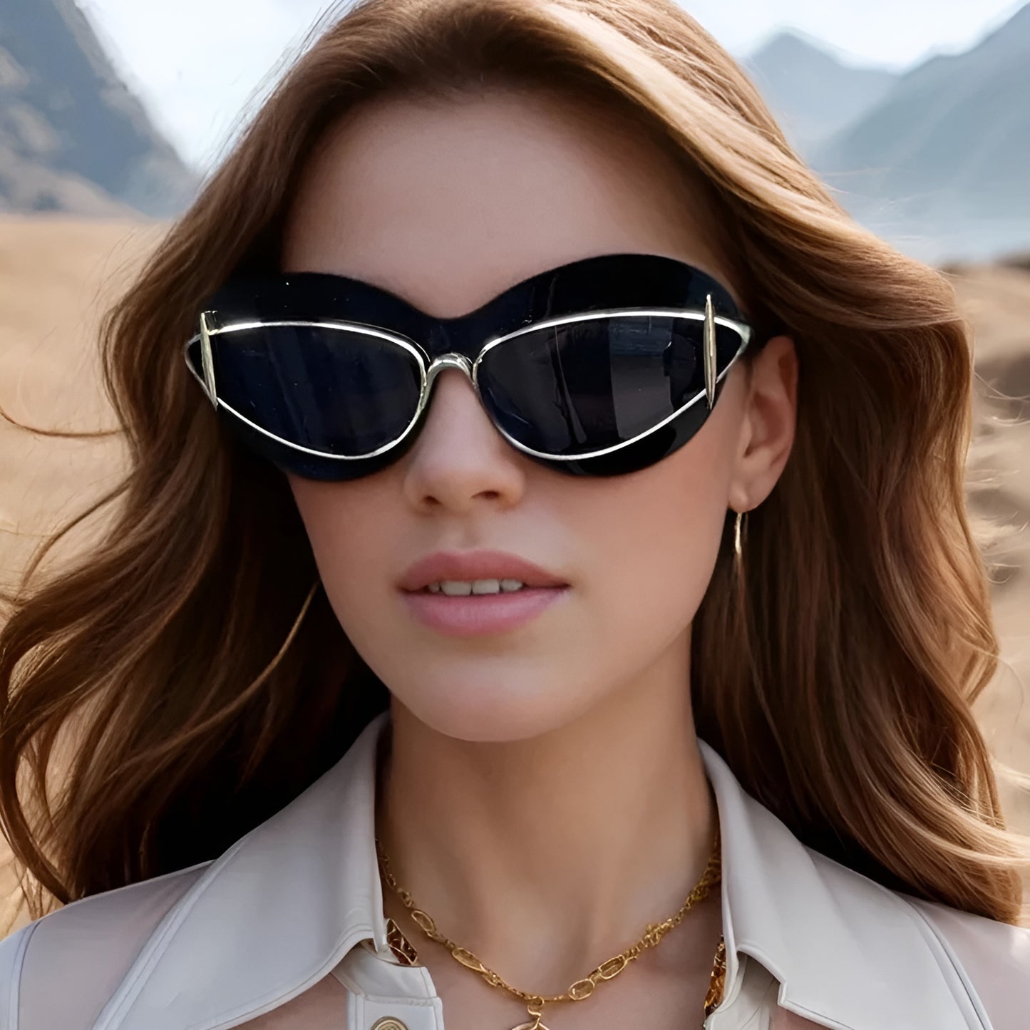 Lunettes de Soleil Femme Œil de Chat avec Détails Métalliques – Sofia