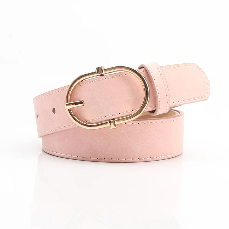 Ceinture Femme Cuir – Boucle Ovale Métal Minimaliste