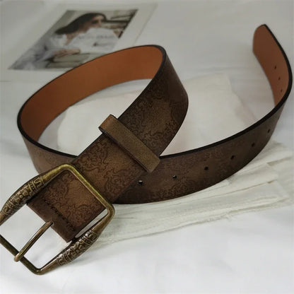 Ceinture Femme Cuir Marron à Boucle Vintage – Austin