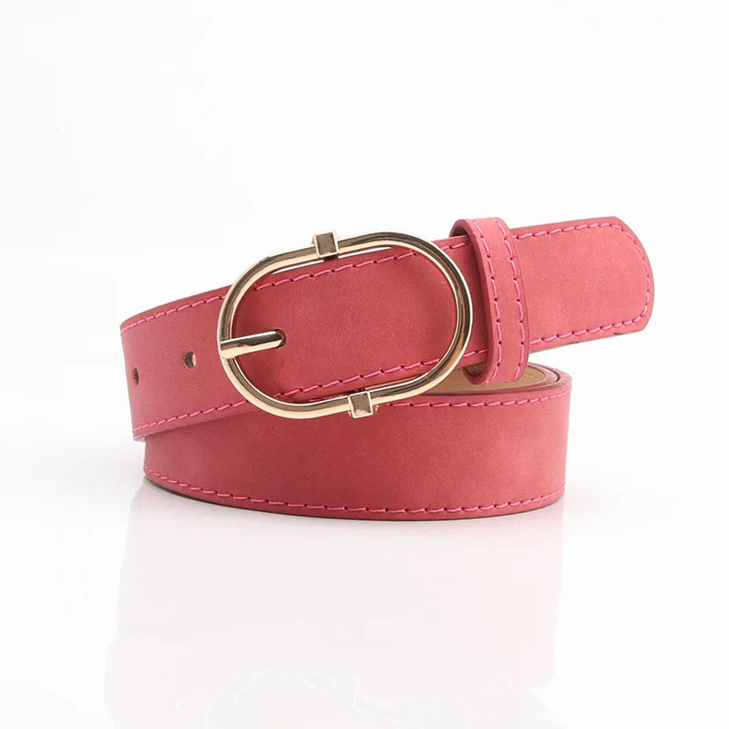 Ceinture Femme Cuir – Boucle Ovale Métal Minimaliste