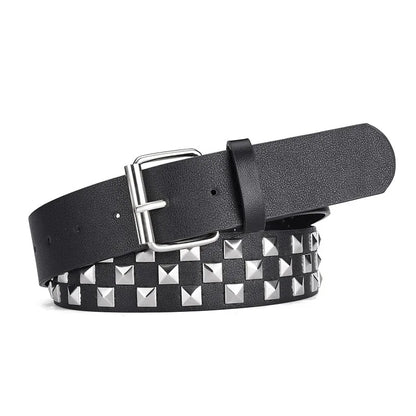 Ceinture Femme Cuir Noire à Clous Argentés – Berlin