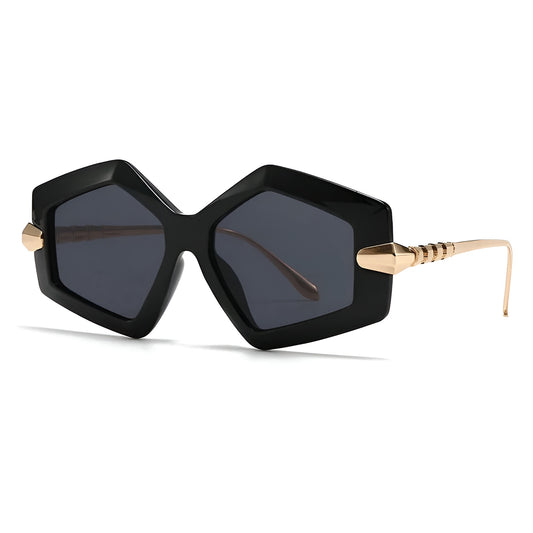 Lunettes de Soleil Femme Géométriques avec Branches Dorées – Orion