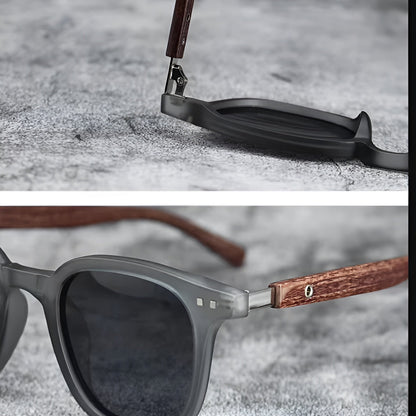 Lunettes de Soleil Femme Carrées avec Branches en Bois – Sylva