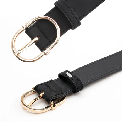 Ceinture Femme Cuir – Boucle Ovale Métal Minimaliste