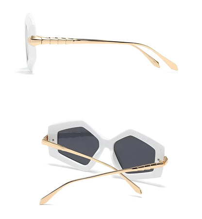 Lunettes de Soleil Femme Géométriques avec Branches Dorées – Orion