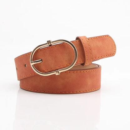 Ceinture Femme Cuir – Boucle Ovale Métal Minimaliste
