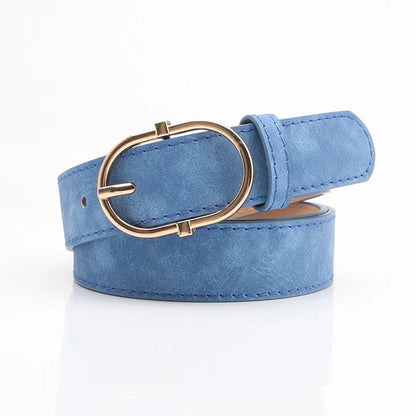 Ceinture Femme Cuir – Boucle Ovale Métal Minimaliste