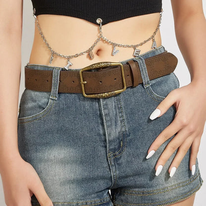 Ceinture Femme Cuir Marron à Boucle Vintage – Austin