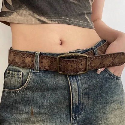 Ceinture Femme Cuir Marron à Boucle Vintage – Austin