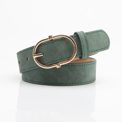 Ceinture Femme Cuir – Boucle Ovale Métal Minimaliste