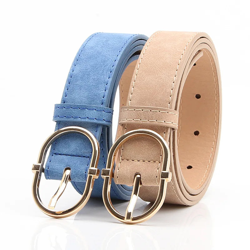 Ceinture Femme Cuir – Boucle Ovale Métal Minimaliste