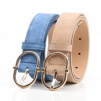 Ceinture Femme Cuir – Boucle Ovale Métal Minimaliste