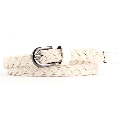 Ceinture Femme Tressée Blanche – Sienne