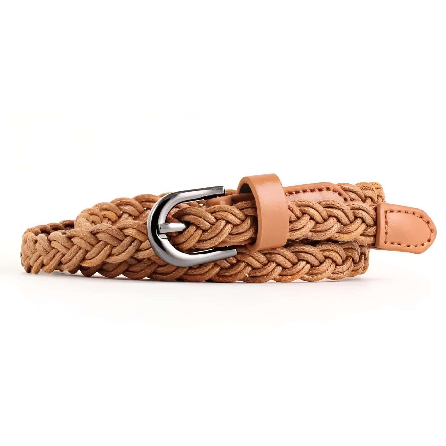 Ceinture Femme Camel Tressée Marron – Palerme